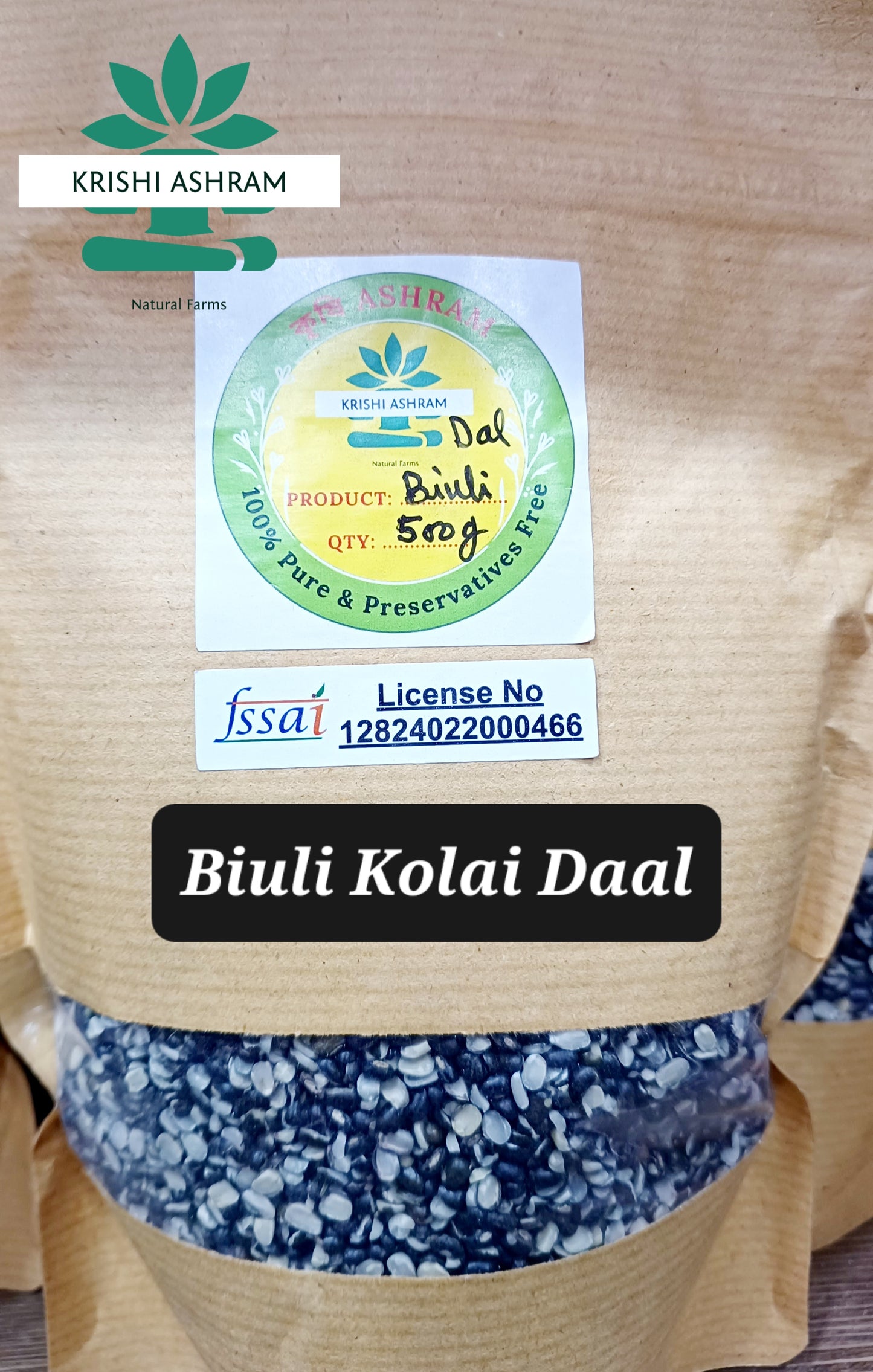 Unpolished Biuli Kolai Daal - Stone Chakki Processed